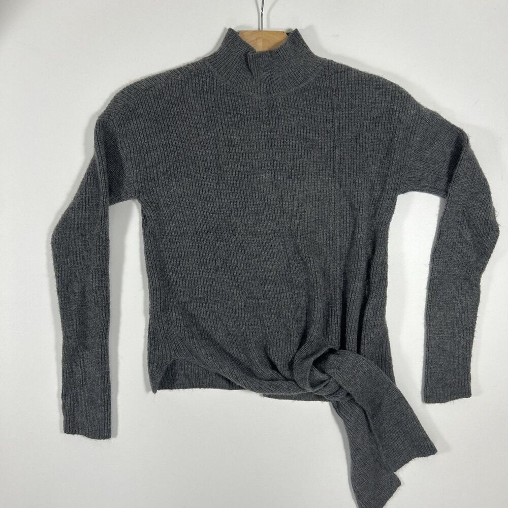 Halogen Sweater Women’s Small Alpaca Wool Nylon Blend Tie Waist Mock Neck
